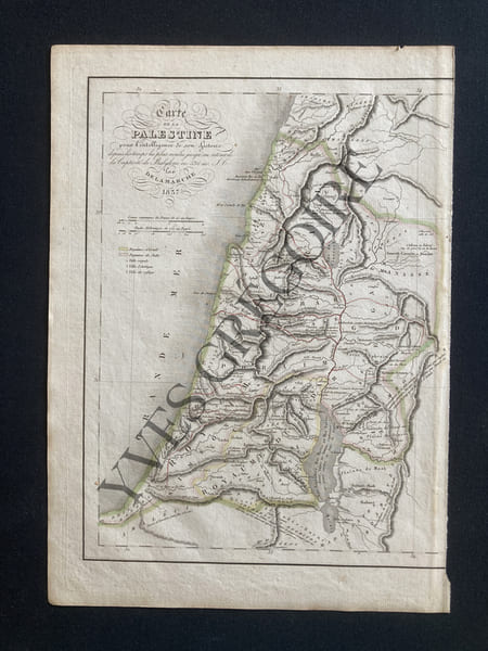CARTE DE LA PALESTINE 1837. 