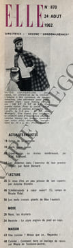 ELLE-N°870-24 AOUT 1962. undefined