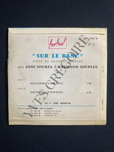 DISQUE 45 TOURS-SUR LE BANC-N°4-SOUVENIRS D'ENFANCE