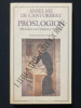 PROSLOGION Allocution sur l'existence de Dieu. ANSELME DE CANTORBERY