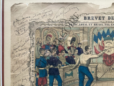 BREVET DE CANNE ATTRIBUE A ANDRE DIGNIMONT-1924-77 SIGNATURES DE SES AMIS EN MARGES