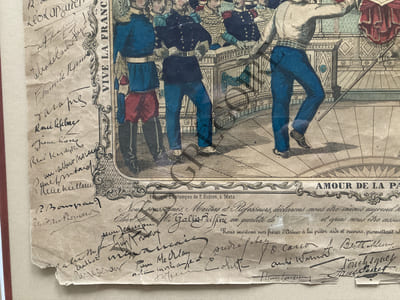 BREVET DE CANNE ATTRIBUE A ANDRE DIGNIMONT-1924-77 SIGNATURES DE SES AMIS EN MARGES