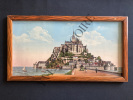 CHROMOLITHOGRAPHIE MONT ST MICHEL VUE GENERALE ET LA DIGUE. 