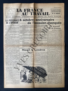 LA FRANCE AU TRAVAIL-N°99-DIMANCHE 6 OCTOBRE 1940