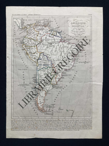 CARTE AMERIQUE MERIDIONALE-HOUZE-1840. 