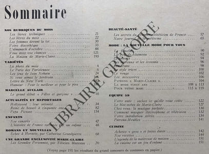 MARIE-CLAIRE-N°60-OCTOBRE 1959-JEAN SEBERG