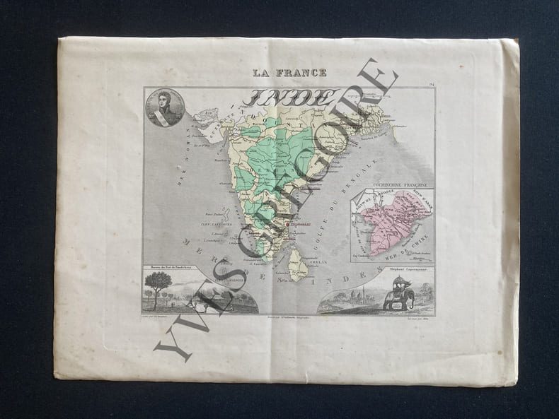 CARTE-LA FRANCE-INDE FRANCAISE-COCHINCHINE FRANCAISE. DYONNET-VUILLEMIN-ALES