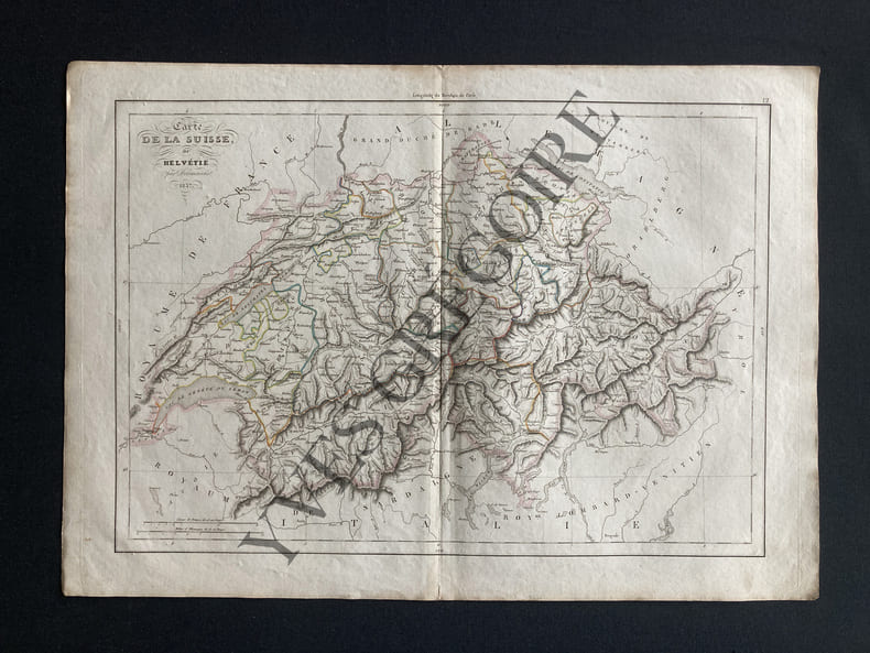 CARTE DE LA SUISSE OU HELVETIE. DELAMARCHE