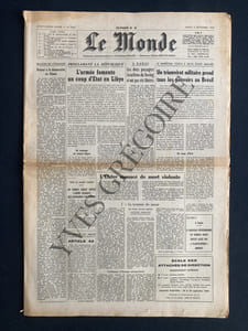 LE MONDE-N°7662-MARDI 2 SEPTEMBRE 1969-BOB DYLAN