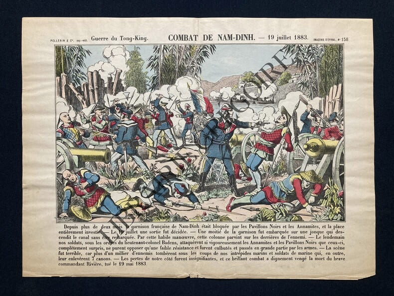 GUERRE DU TONG-KING-COMBAT DE NAM-DINH-19 JUILLET 1883-IMAGE D'EPINAL. 