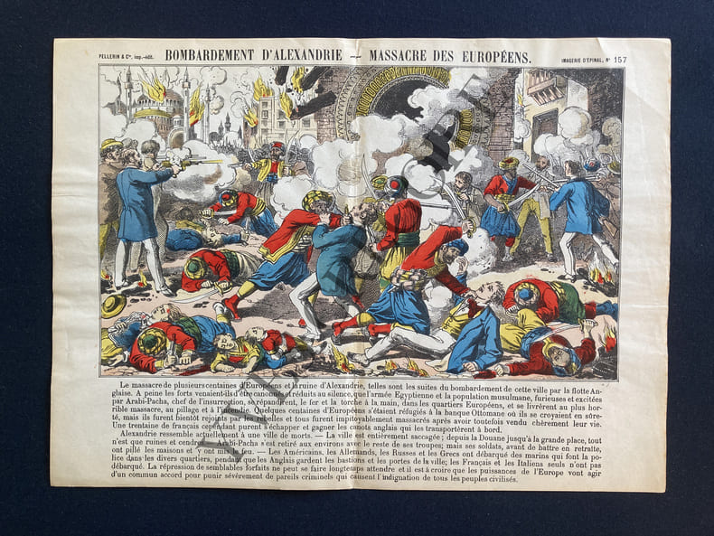 BOMBARDEMENT D'ALEXANDRIE-MASSACRE DES EUROPEENS-IMAGE D'EPINAL. 