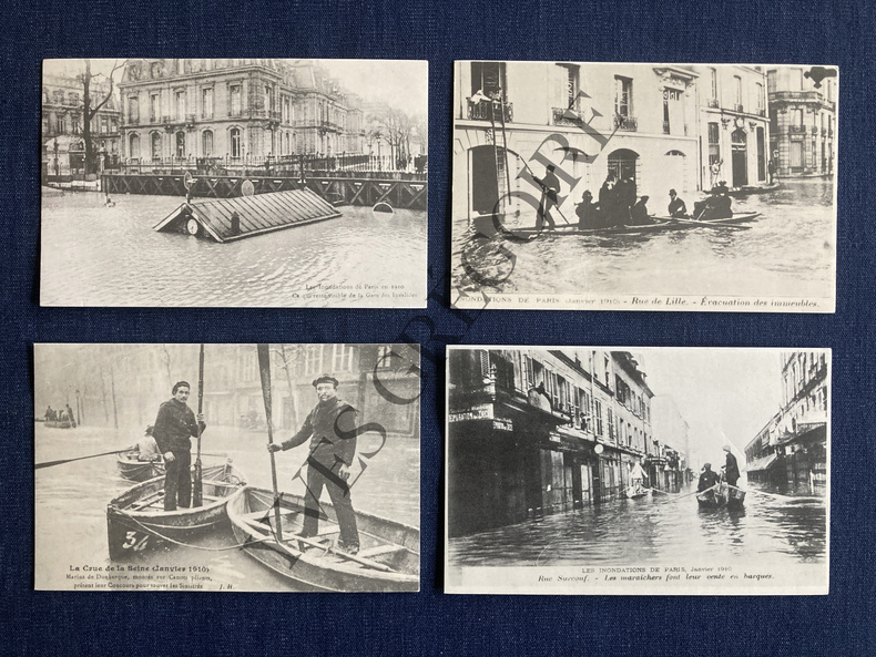 10 CARTES POSTALES-INONDATIONS DE PARIS-1910. 