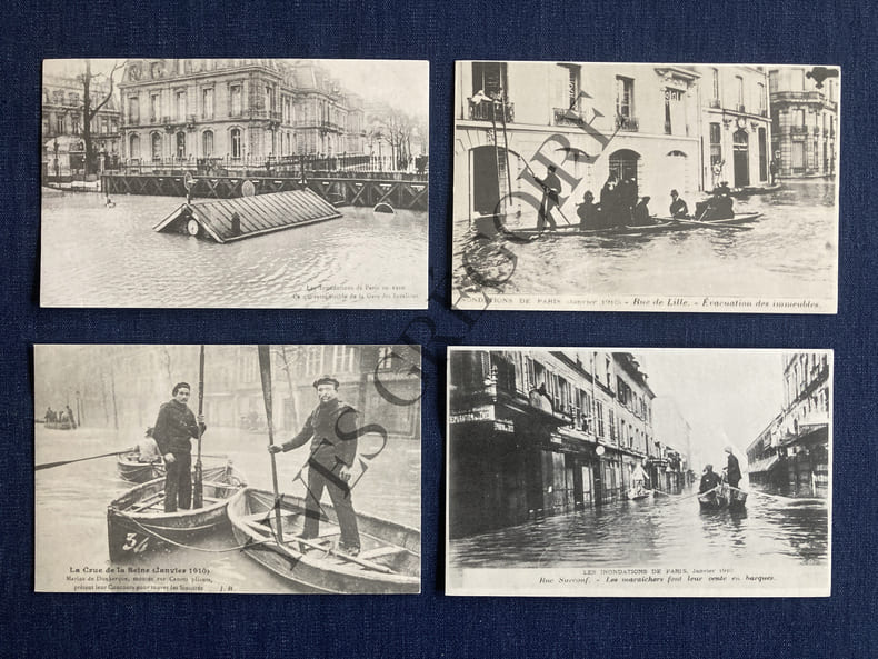 10 CARTES POSTALES-INONDATIONS DE PARIS-1910. 
