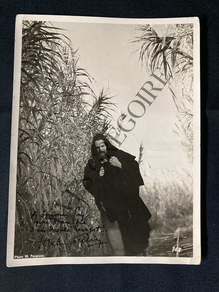 PHOTOGRAPHIE DEDICACEE D'HUBERT PRELIER-GOLGOTHA-FILM DE JULIEN DUVIVIER-1935. HUBERT PRELIER-JULIEN DUVIVIER