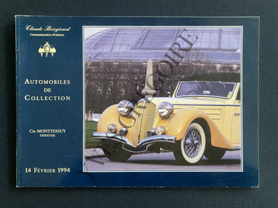 CATALOGUE DE VENTE-AUTOMOBILES DE COLLECTION-ETUDE CLAUDE BOISGIRARD-14 FEVRIER 1994