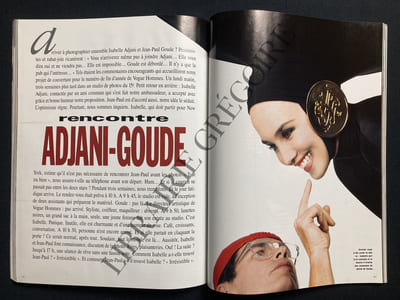 VOGUE HOMMES-N°125-DECEMBRE 1989 ET JANVIER 1990-ISABELLE ADJANI ET JEAN-PAUL GOUDE