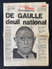 OUEST FRANCE-MERCREDI 11 NOVEMBRE 1970-DE GAULLE DEUIL NATIONAL. 