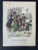 GRAVURE GROUPE D'ENFANTS AVEC BALLON. 