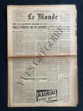 LE MONDE-N°4168-MERCREDI 18 JUIN 1958-ANDRE MALRAUX. undefined