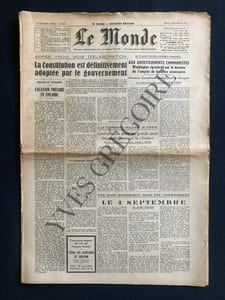 LE MONDE-N°4234-JEUDI 4 SEPTEMBRE 1958-EN CAS DE MALHEUR