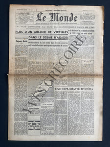 LE MONDE-N°4700-MERCREDI 2 MARS 1960-AGADIR-JACQUES BECKER