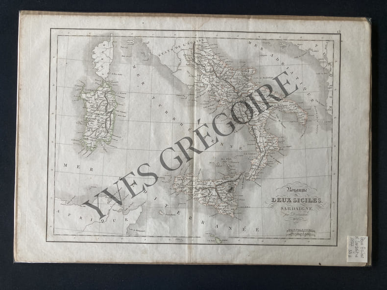 CARTE ROYAUME DES DEUX SICILES SARDAIGNE. DELAMARCHE