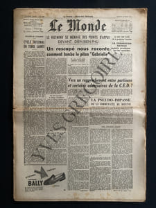 LE MONDE-N°2846-SAMEDI 20 MARS 1954-DIEN BIEN PHU