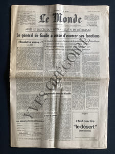 LE MONDE-N°7555-MARDI 29 AVRIL 1969-DE GAULLE