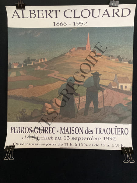 AFFICHE DE GALERIE-MAISON DES TRAOUIERO-PERROS GUIREC. ALBERT CLOUARD