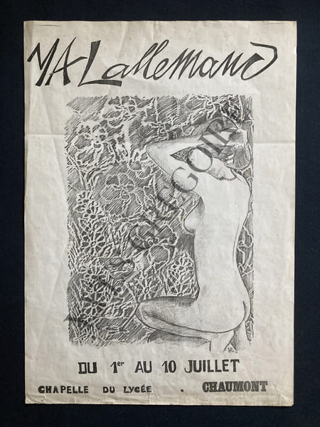 AFFICHE EXPOSITION CHAPELLE DU LYCEE-CHAUMONT-HAUTE-MARNE. YVON LALLEMAND