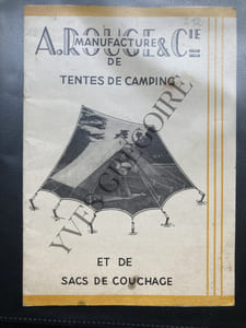 PLAQUETTE PUBLICITAIRE MANUFACTURE DE TENTES DE CAMPING ET DE SACS DE COUCHAGE A.ROUGE & CIE