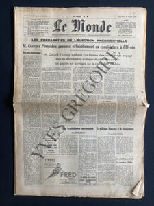 LE MONDE-N°7556-MERCREDI 30 AVRIL 1969-DE GAULLE