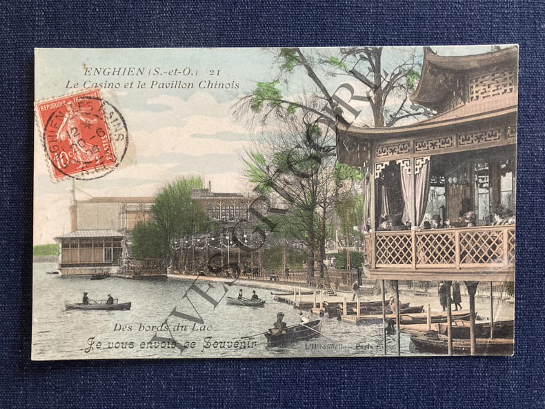 CARTE POSTALE-ENGHIEN (SEINE ET OISE)-21-LE CASINO ET LE PAVILLON CHINOIS. 