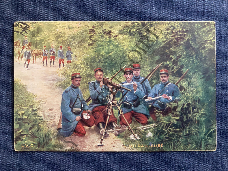LA MITRAILLEUSE-CARTE POSTALE-1915. 