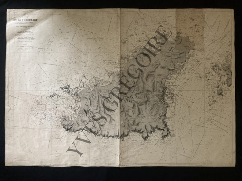 CARTE-ILE DE GUERNESEY-1901. 