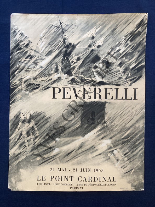 AFFICHE-LE POINT CARDINAL-21 MAI-21 JUIN 1963. CESARE PEVERELLI