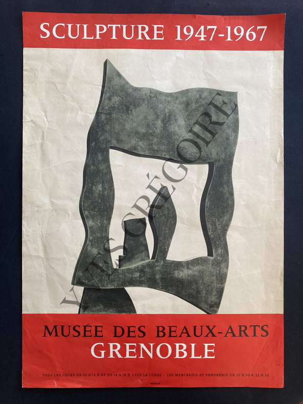 AFFICHE-MUSEE DES BEAUX-ARTS-GRENOBLE-SCULPTURE 1947-1967. 
