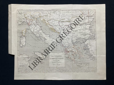 CARTE LA TURQUIE LA GRECE ET L'ITALIE DE 1700 A 1840