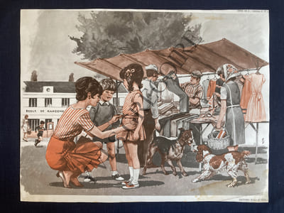 IMAGE SCOLAIRE-MDI-MARCHAND DE VETEMENTS AMBULANT (SERIE IM2 TABLEAU N°17B)-FACTEUR A VELOMOTEUR (SERIE IM2 TABLEAU N°18B)