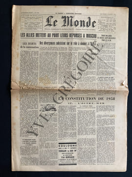 LE MONDE-N°4198-MERCREDI 23 JUILLET 1958. undefined