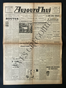 AUJOURD'HUI-N°37-MERCREDI 16 OCTOBRE 1940. undefined