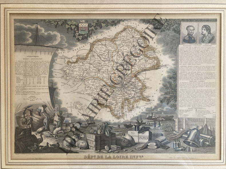 CARTE DU DEPARTEMENT DE LA LOIRE INFERIEURE. 