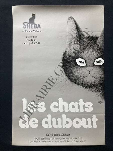AFFICHE-LES CHATS DE DUBOUT-GALERIE VARINE-GINCOURT-PARIS-DU 3 JUIN AU 11 JUILLET 1987. DUBOUT