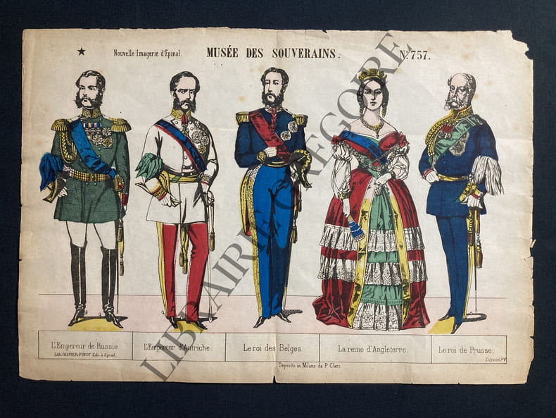 MUSEE DES SOUVERAINS-N&deg;757-L'EMPEREUR DE RUSSIE-L'EMPEREUR D'AUTRICHE-LE ROI DES BELGES-LA REINE D'ANGLETERRE-LE ROI DE PRUSSE. 
