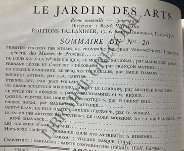 LE JARDIN DES ARTS-N°20-JUIN 1956
