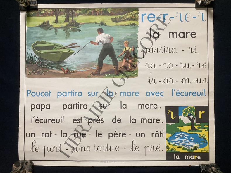 TABLEAU DE LECTURE RECTO VERSO-N&deg;11 RE R-N&deg;12 S SE. 