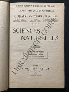 SCIENCES NATURELLES-PREMIERE ANNEE