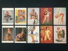 10 CARTES POSTALES. EDWARD D'ANCONA-A L BUELL-WILLIAM MEDCALF-FOREST CLOUGH-PEARL FRUSH-EARL MORAN-PETER DRIBEN-VAUGHN BASS-HARRY EKMAN-