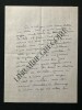 LETTRE AUTOGRAPHE SIGNEE. COLETTE