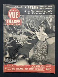 POINT DE VUE IMAGES DU MONDE-NOUVELLE SERIE-N°44-7 AVRIL 1949-EDWIGE FEUILLERE